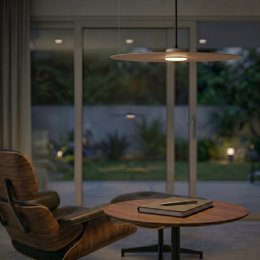 Hanglamp met snoer PIATTO 1xGX53/15W/230V diam. 55 cm beige