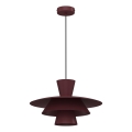 Hanglamp met snoer PLATO 1xE27/15W/230V bordeaux