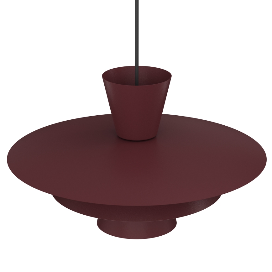 Hanglamp met snoer PLATO 1xE27/15W/230V bordeaux