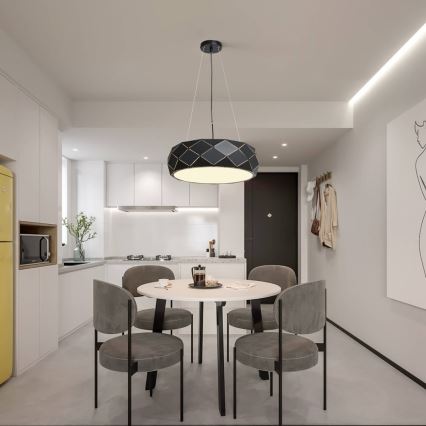 Hanglamp met snoer REUS 3xE27/40W/230V Ø 47 cm zwart