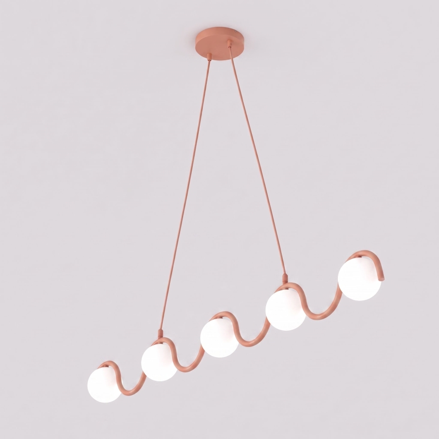 Hanglamp met snoer SINUS 5xG9/8W/230V roze