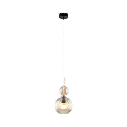 Hanglamp met snoer SOPHIA 1xE14/10W/230V zwart/rookbeige