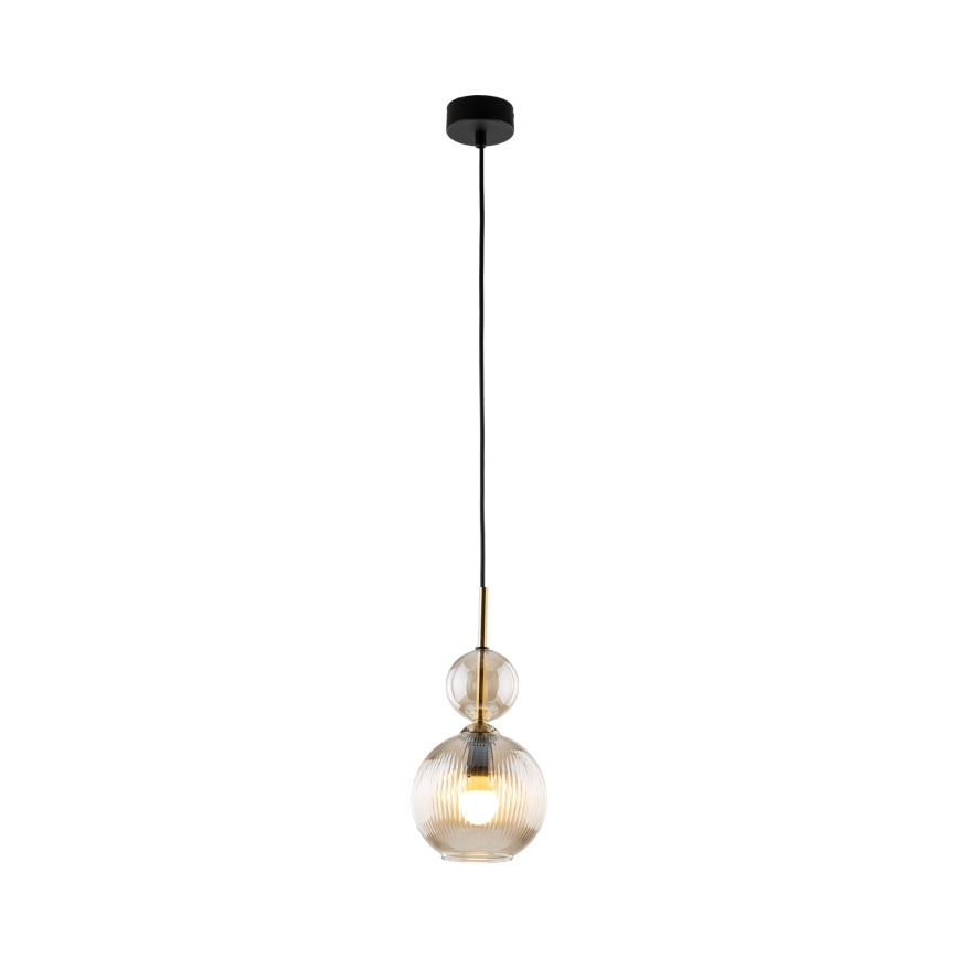 Hanglamp met snoer SOPHIA 1xE14/10W/230V zwart/rookbeige