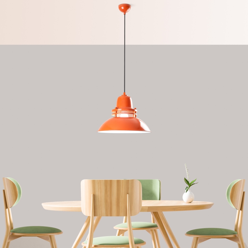 Hanglamp met snoer TIBET 1xE27/40W/230V oranje