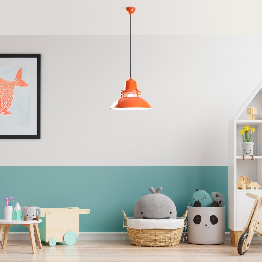 Hanglamp met snoer TIBET 1xE27/40W/230V oranje