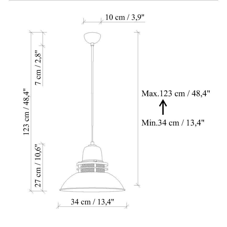 Hanglamp met snoer TIBET 1xE27/40W/230V oranje