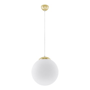 Hanglamp met snoer TOYA 1xE27/60W/230V Ø 30 cm wit/goud