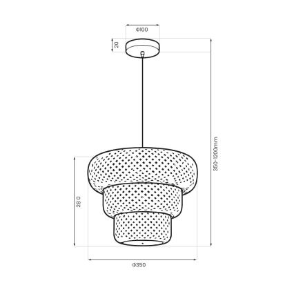 Hanglamp met snoer TULUM 1xE27/15W/230V bamboe