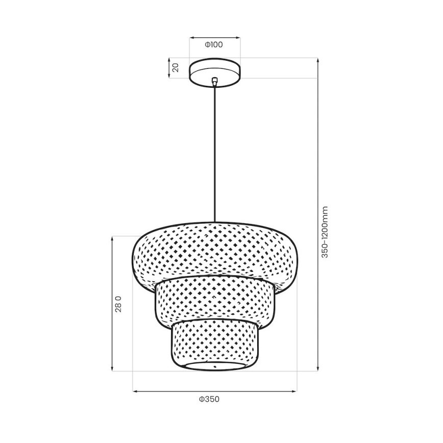 Hanglamp met snoer TULUM 1xE27/15W/230V bamboe