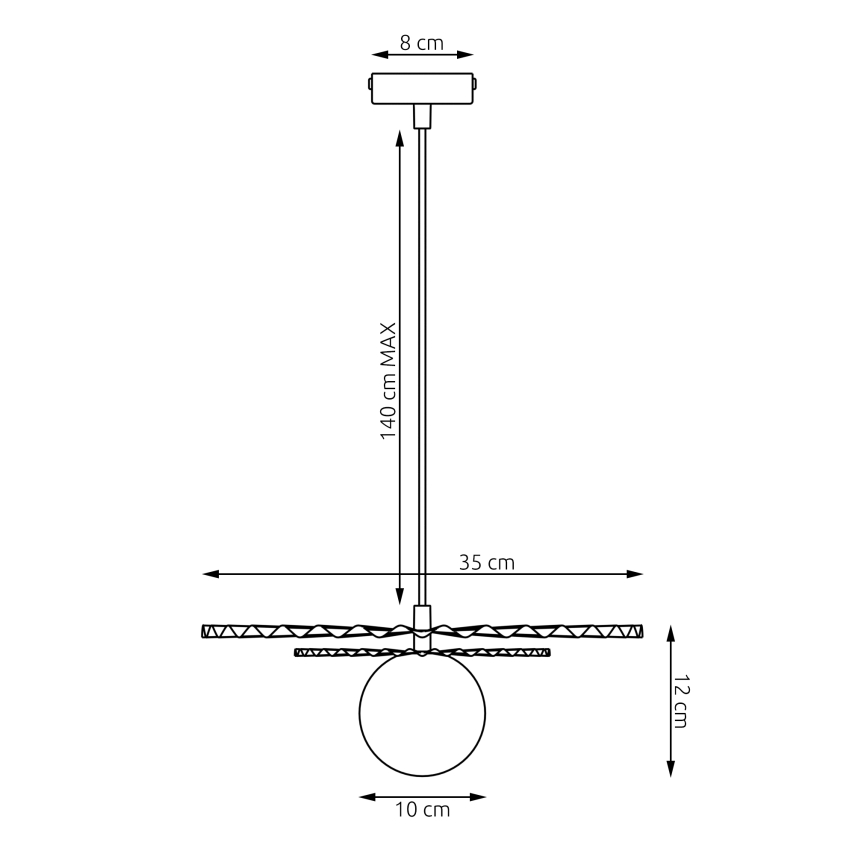 Hanglamp met snoer UMBRA 1xG9/8W/230V zwart/wit