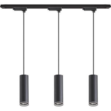 Hanglamp met snoer voor het PIPE-railsysteem, 3x GU10/10W/230V, zwart