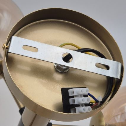 Hanglamp met staaf GEORGIA 3xG9/5W/230V goud/rookbeige