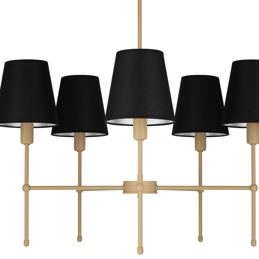 Hanglamp met staaf MADELA 5xE14/40W/230V zwart/beige