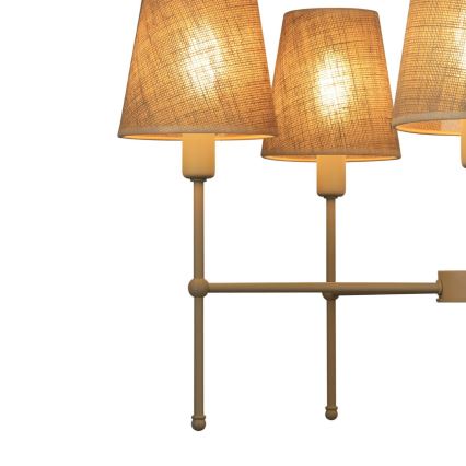 Hanglamp met stang MADELA 5xE14/40W/230V jute/beige