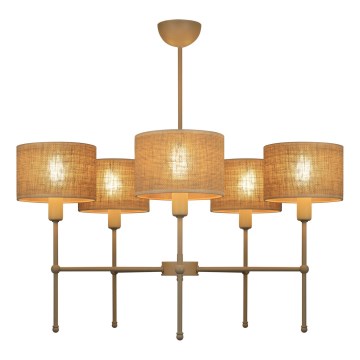 Hanglamp met stang MADELA 5xE14/40W/230V jute/beige
