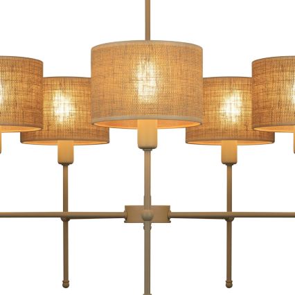 Hanglamp met stang MADELA 5xE14/40W/230V jute/beige