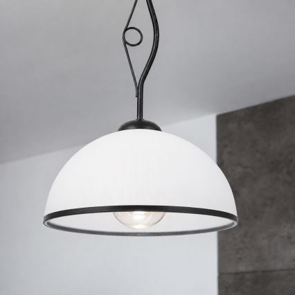 Hanglamp met stang RETRO 1xE27/60W/230V zwart/wit