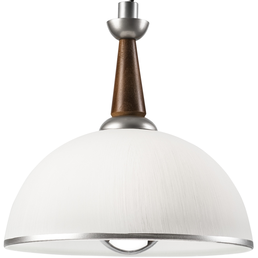 Hanglamp met trekkoord CHIARA 1xE27/60W/230V zilver/donkerbruin/beuken