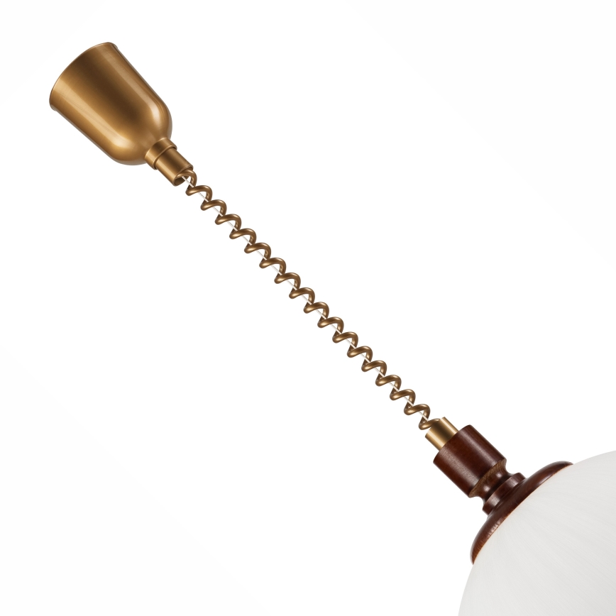 Hanglamp met trekkoord RAMONA 1xE27/60W/230V beige/donkerbruin/grenen
