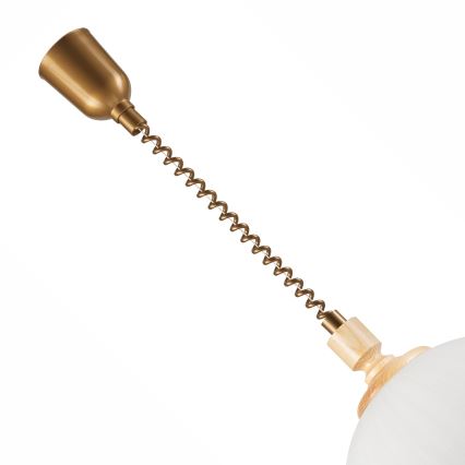 Hanglamp met trekkoord RAMONA 1xE27/60W/230V beige/lichtbruin/grenen