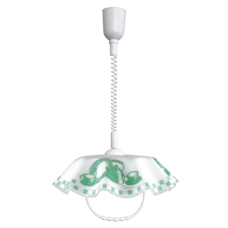 Hanglamp met trekpendel AKRYL FA 1xE27/60W servies groen