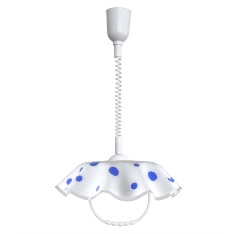 Hanglamp met trekpendel AKRYL FA 1xE27/60W stippen blauw