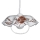 Hanglamp met trekpendel AKRYL FA 1xE27/60W wit+bloemen donker