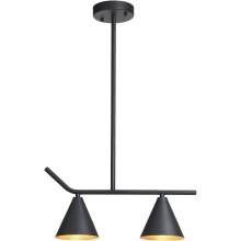 Hanglamp met vaste pendel 2xE27/40W/230V zwart
