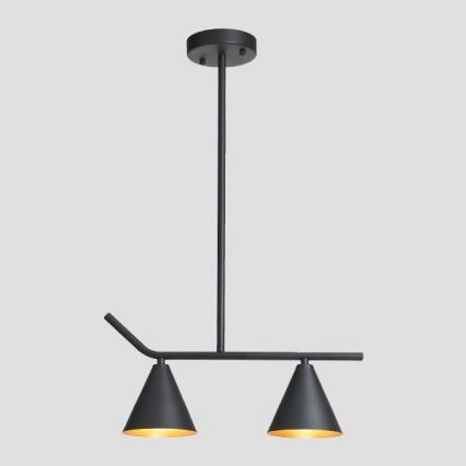 Hanglamp met vaste pendel 2xE27/40W/230V zwart