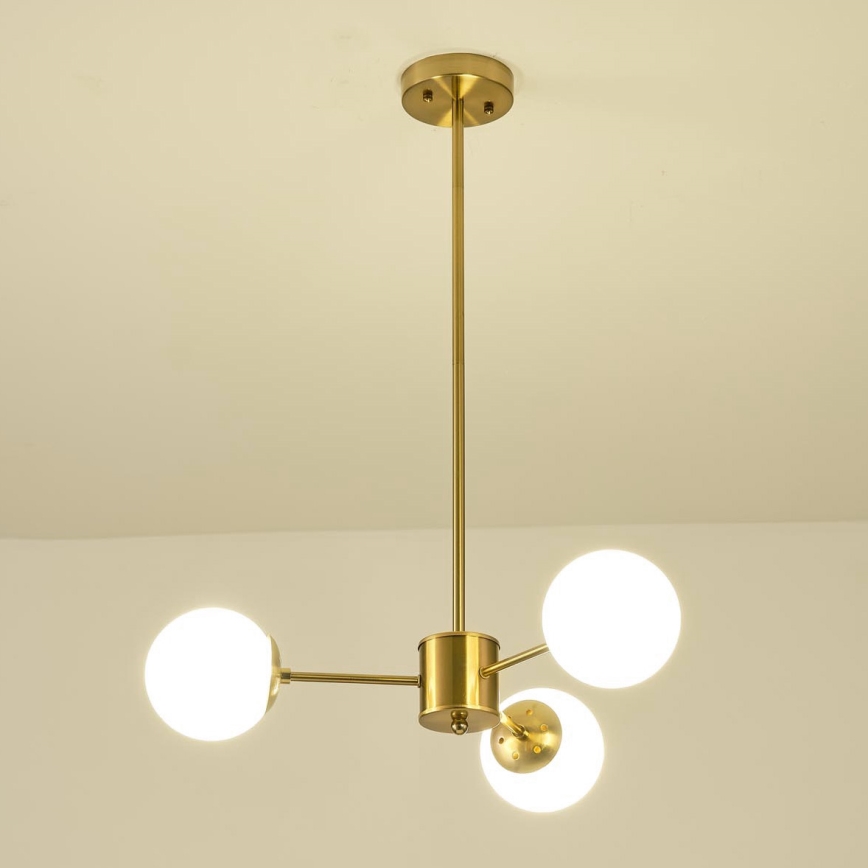 Hanglamp met vaste pendel 3xE27/40W/230V messing