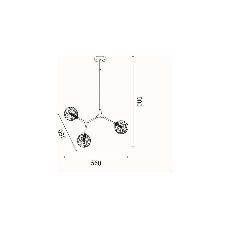 Hanglamp met vaste pendel 3xG9/15W/230V grijs
