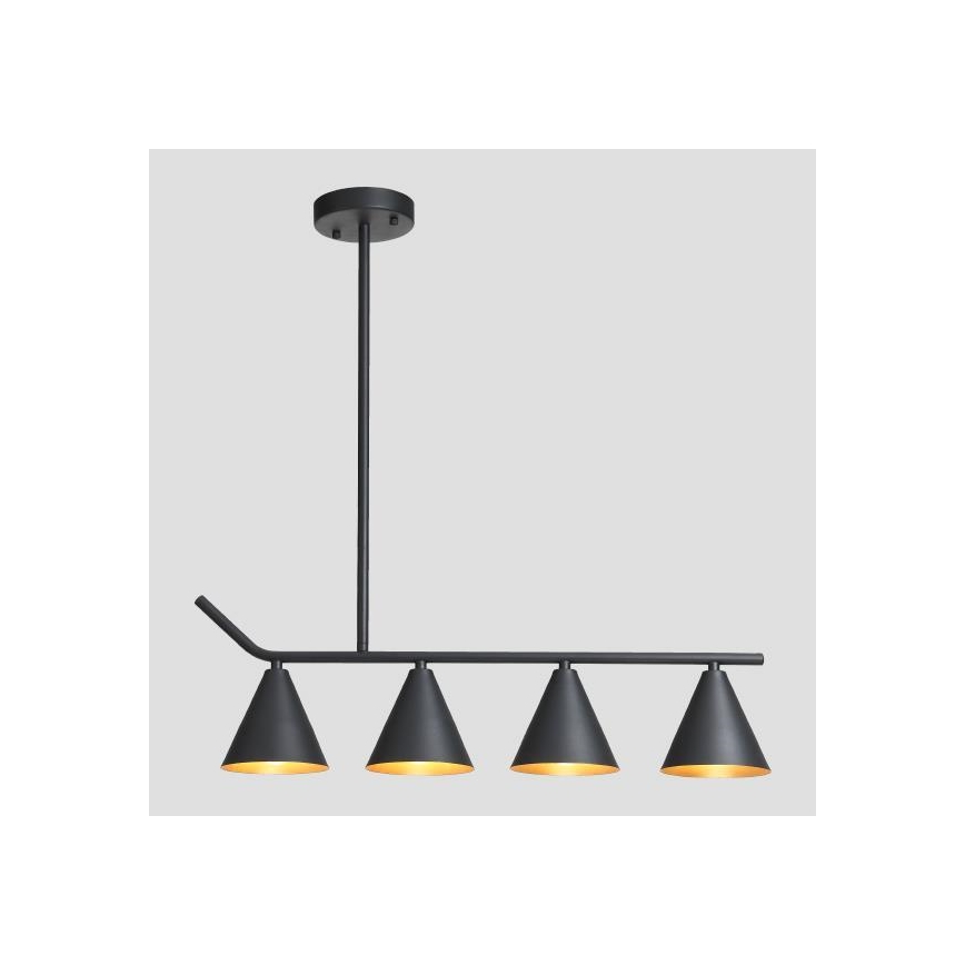 Hanglamp met vaste pendel 4xΕ27/40W/230V zwart