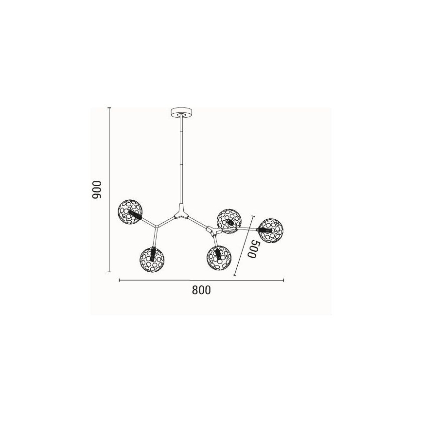 Hanglamp met vaste pendel 5xG9/15W/230V grijs