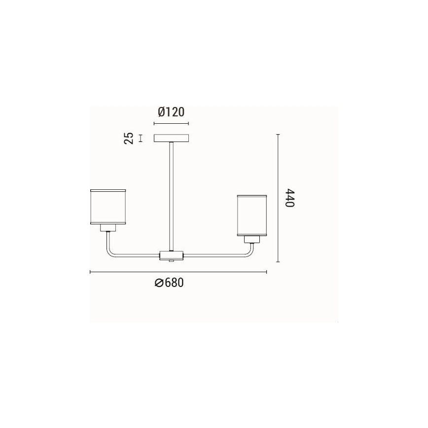 Hanglamp met vaste pendel 6xE27/60W/230V