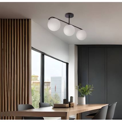 Hanglamp met vaste pendel AMADEO 3xE14/40W/230V zwart