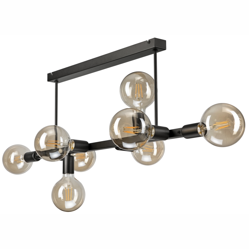 Hanglamp met vaste pendel ASTRID 8xE27/60W/230V zwart