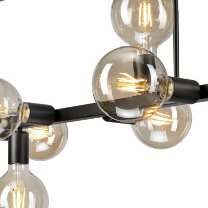 Hanglamp met vaste pendel ASTRID 8xE27/60W/230V zwart