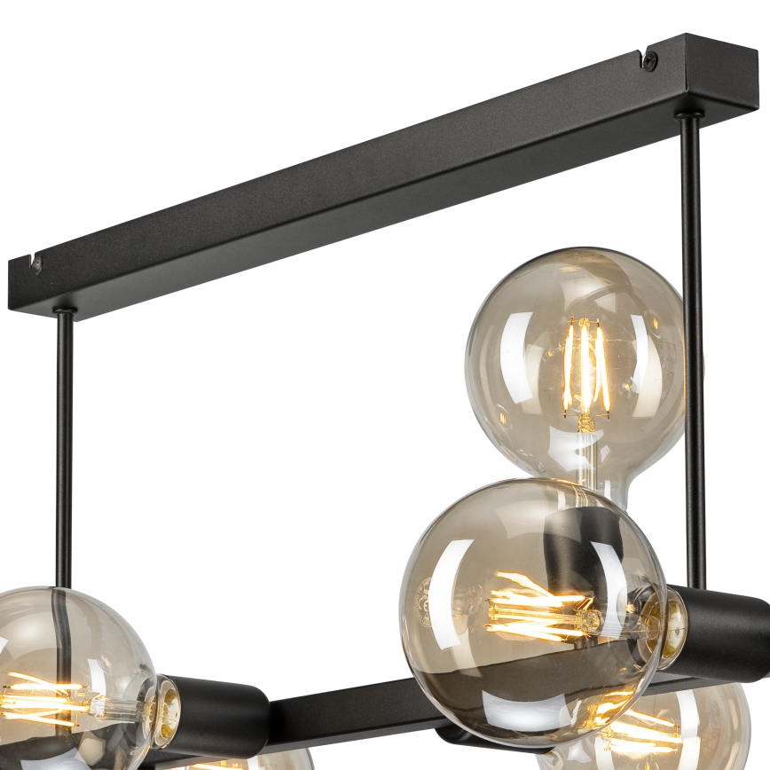 Hanglamp met vaste pendel ASTRID 8xE27/60W/230V zwart