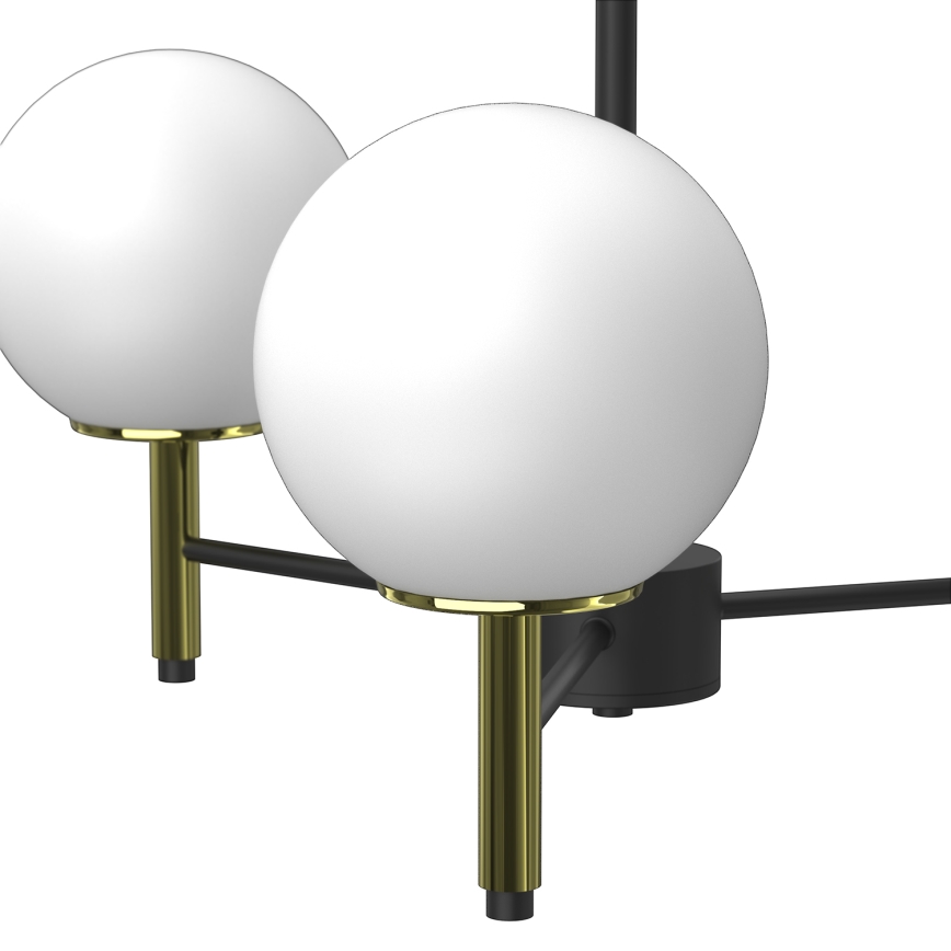 Hanglamp met vaste pendel AWINION 3xE27/15W/230V wit/goud/zwart