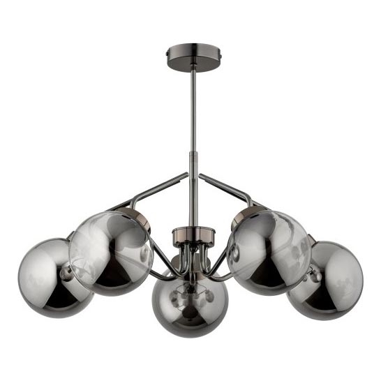 Hanglamp met vaste pendel BARSUM 5xE14/10W/230V grijs