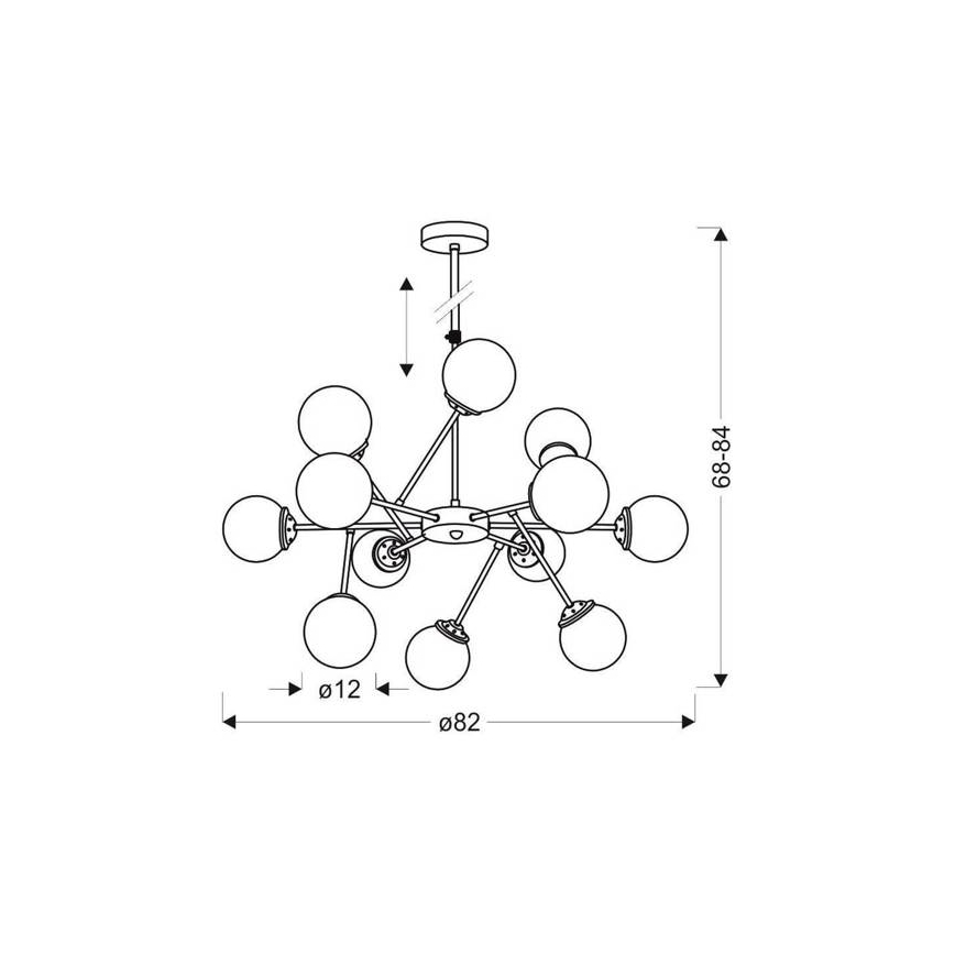 Hanglamp met vaste pendel BEST 12xE14/40W/230V