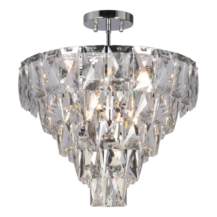 Hanglamp met vaste pendel CHELSEA 6xE14/40W/230V diameter 50 cm glanzend chroom