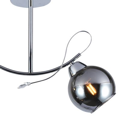 Hanglamp met vaste pendel CONNOR 2xE27/15W/230V glanzend chroom/grijs