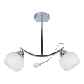 Hanglamp met vaste pendel CONNOR 2xE27/15W/230V glanzend chroom/wit