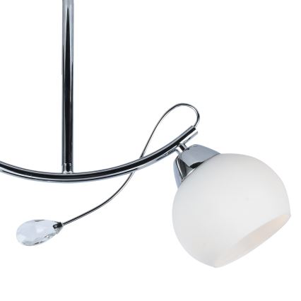 Hanglamp met vaste pendel CONNOR 2xE27/15W/230V glanzend chroom/wit