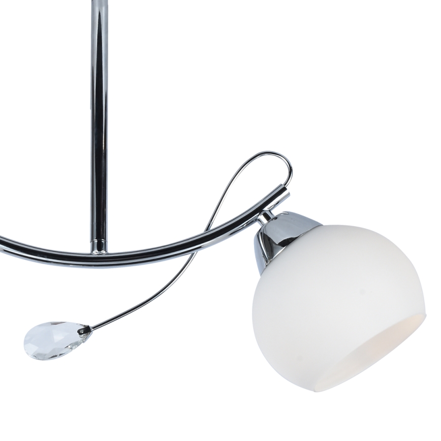Hanglamp met vaste pendel CONNOR 2xE27/15W/230V glanzend chroom/wit