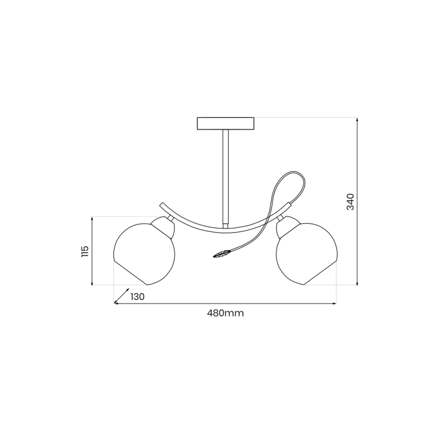 Hanglamp met vaste pendel CONNOR 2xE27/15W/230V glanzend chroom/wit