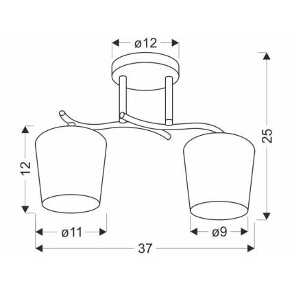 Hanglamp met vaste pendel ESNYR 2xE27/40W/230V zwart/wit