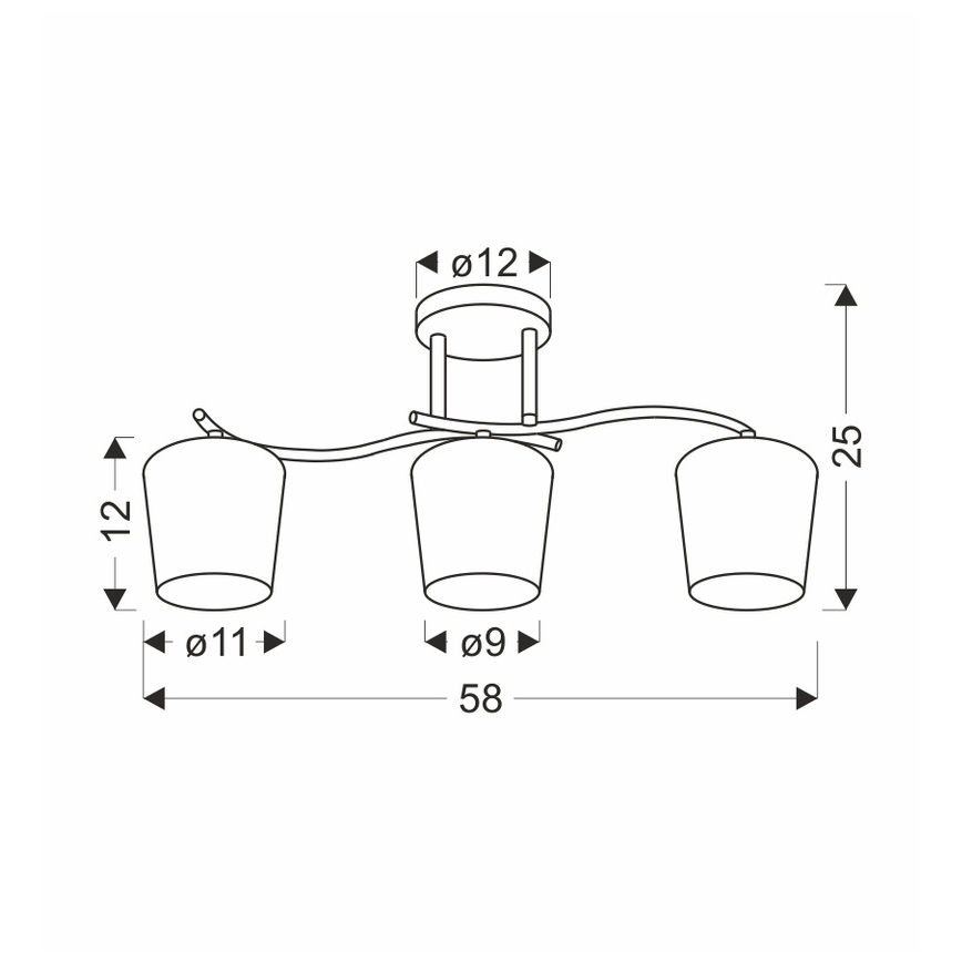 Hanglamp met vaste pendel ESNYR 3xE27/40W/230V zwart/wit
