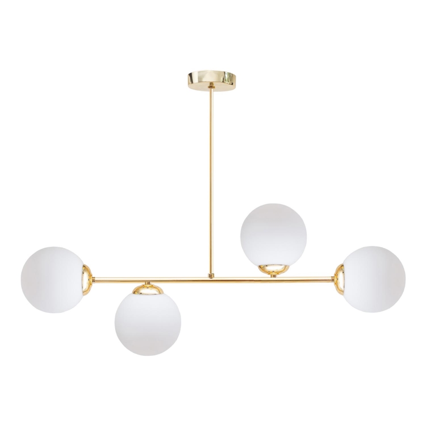 Hanglamp met vaste pendel FIRA 4xE27/60W/230V goud
